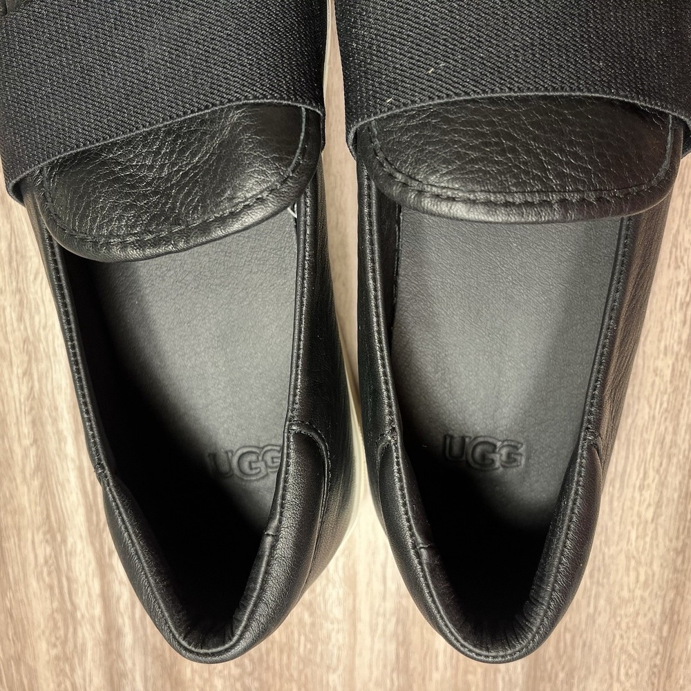 UGG Women's Black Chayze Leather Slip On Sneaker‎ Size 9.5 - Picture 4 of 8